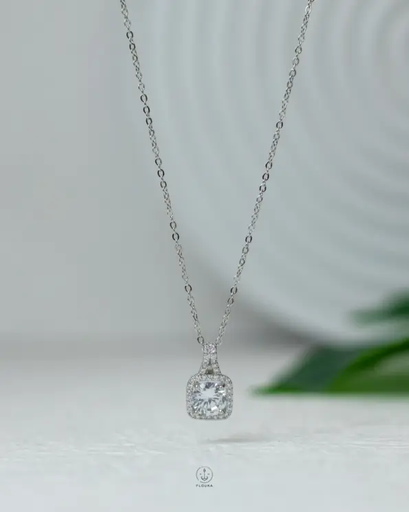 fake crystal silver necklace