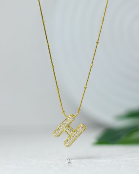 letter H straus necklace