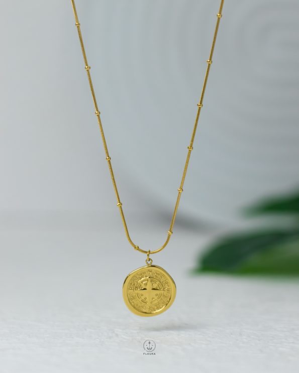 gold compass necklace