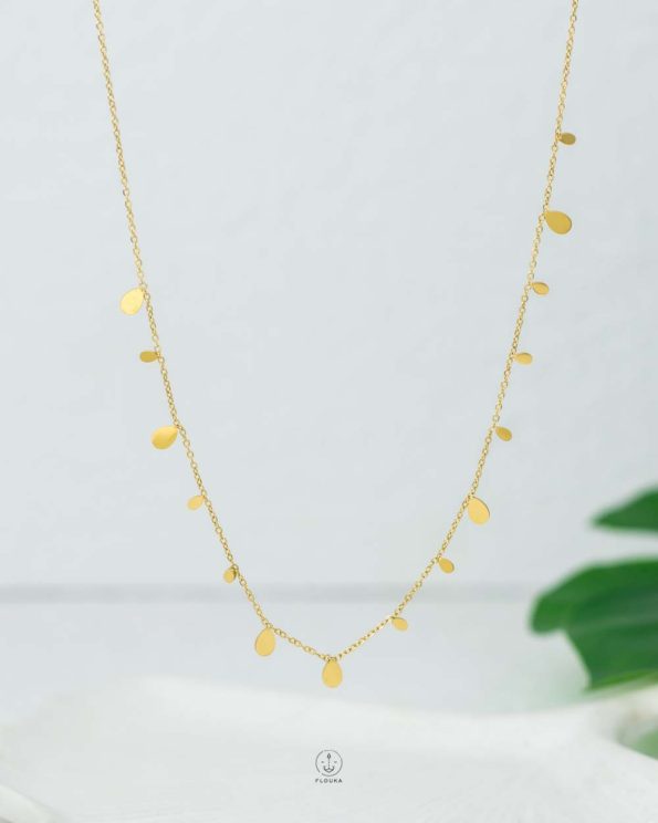 tear drop gold necklace