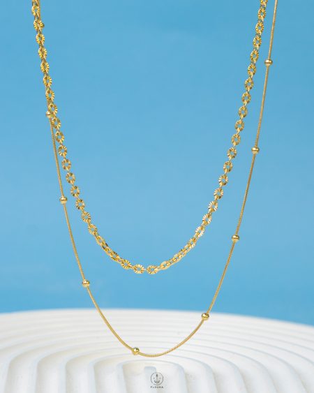 double layer gold necklace