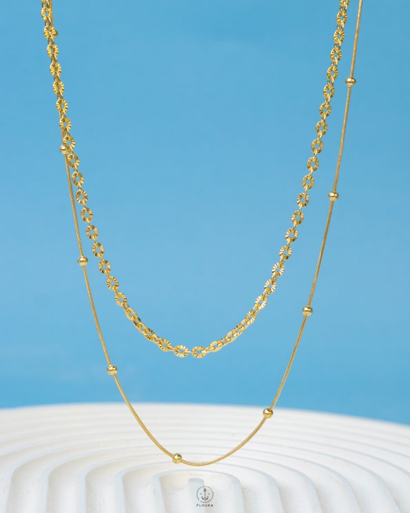 double layer gold necklace