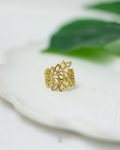 free size leaf gold ring