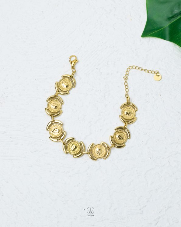 seven coins gold bracelet