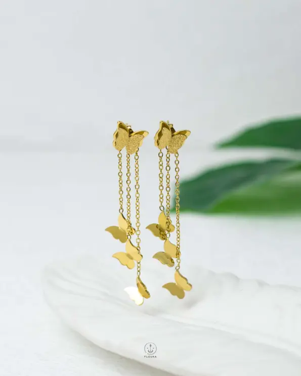 butterfly gold Earrings