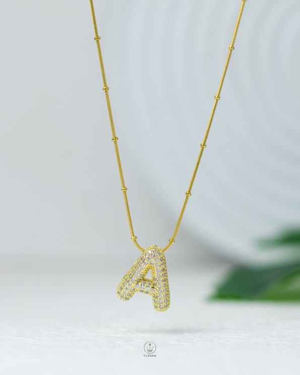 letter A straus necklace