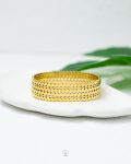 wide leaf gold bracelet