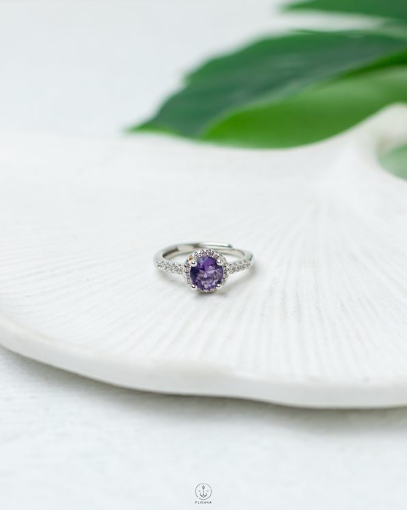 purple circle pandora ring