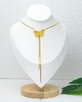 butterfly free size gold necklace