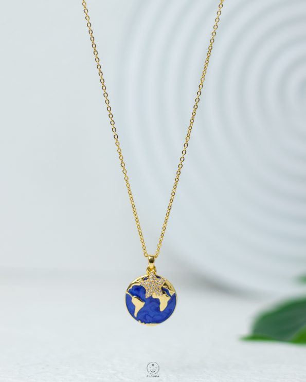 earth plant gold necklace