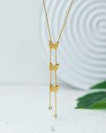 three butterfly gold necklace