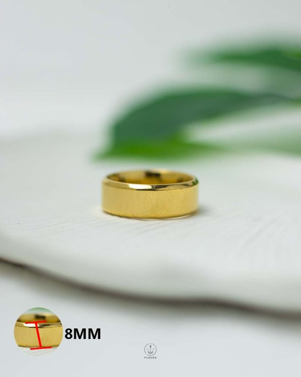 8mm flat gold ring