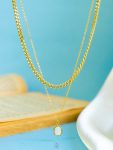 double layer basic white necklace