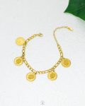 simple coins gold bracelet