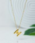 gold helium letter M necklace