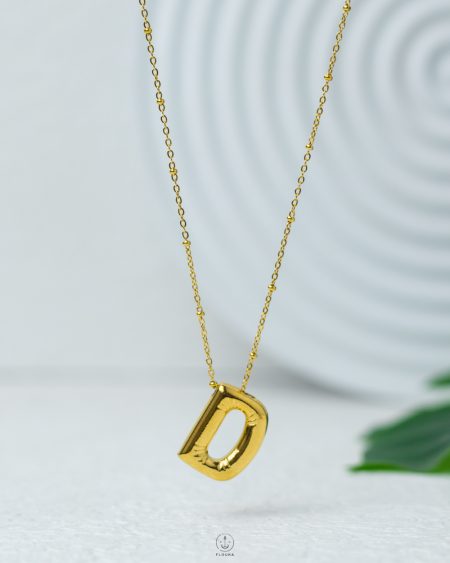 gold helium letter D necklace