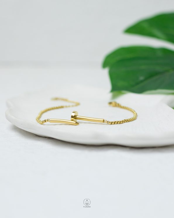 gold nail bracelet