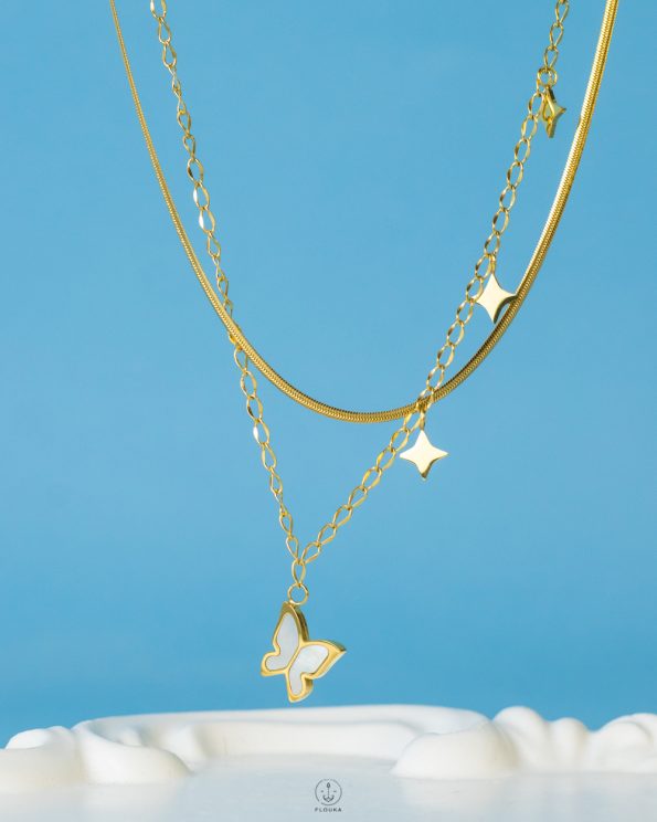 double layer butterfly necklace