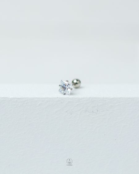 square silver piercing