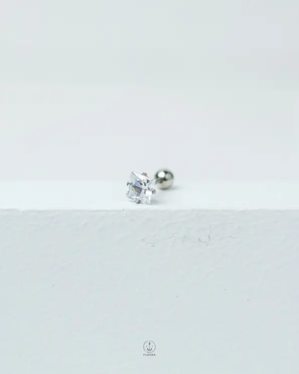 square silver piercing