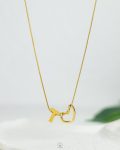 trendy heart letter T necklace