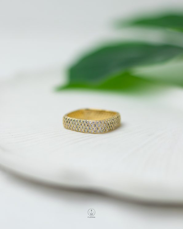 circle straus gold ring