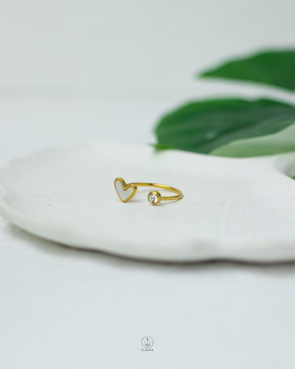 heart straus gold ring