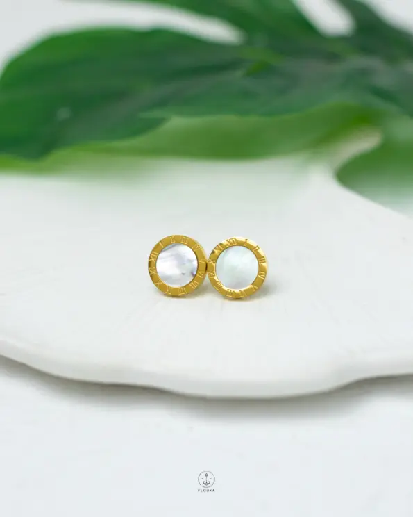 white bulgari gold earrings