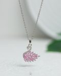 pink swarovski silver necklace