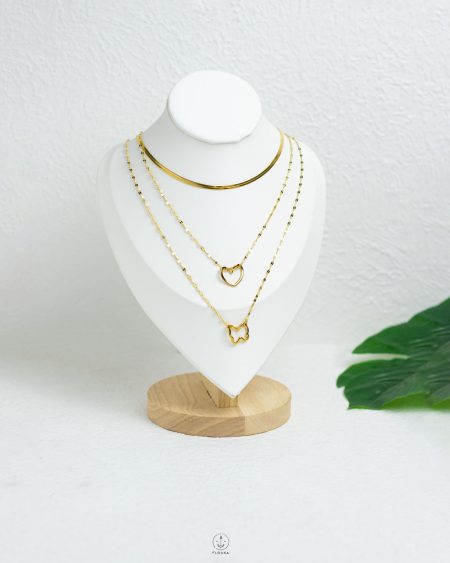 three layers mix trendy necklace