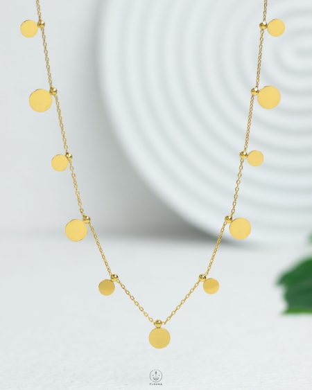 many circle gold necklace