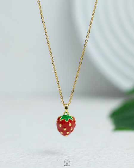 red Strawberry gold necklace