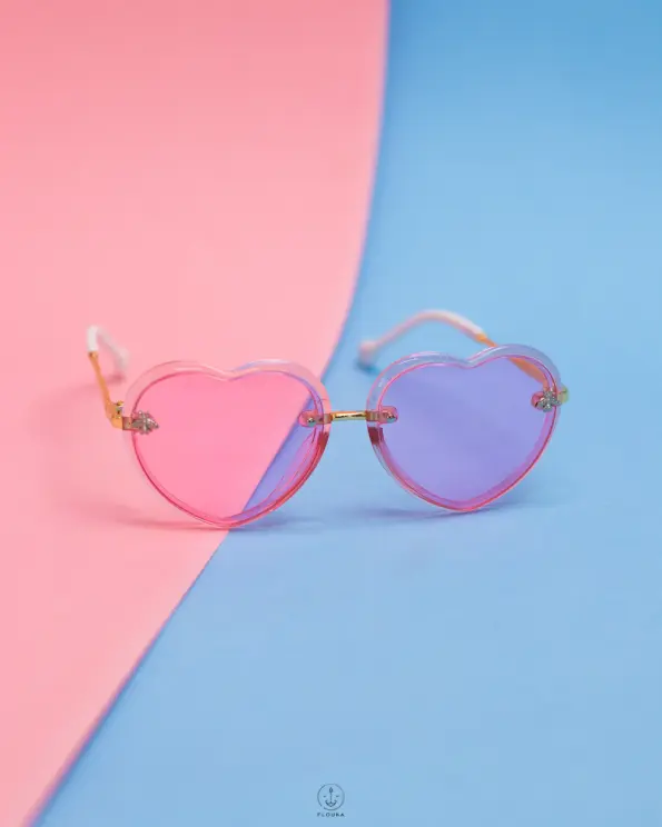 baby pink heart sun glasses