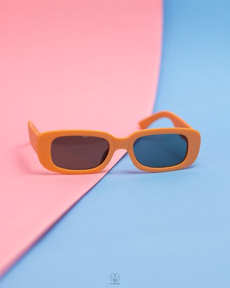 trendy orang sun glasses