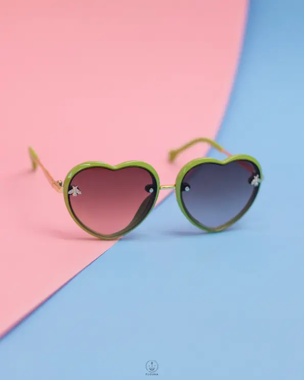 green heart sun glasses