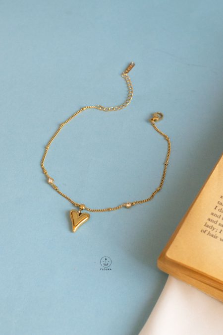 heart straus anklet