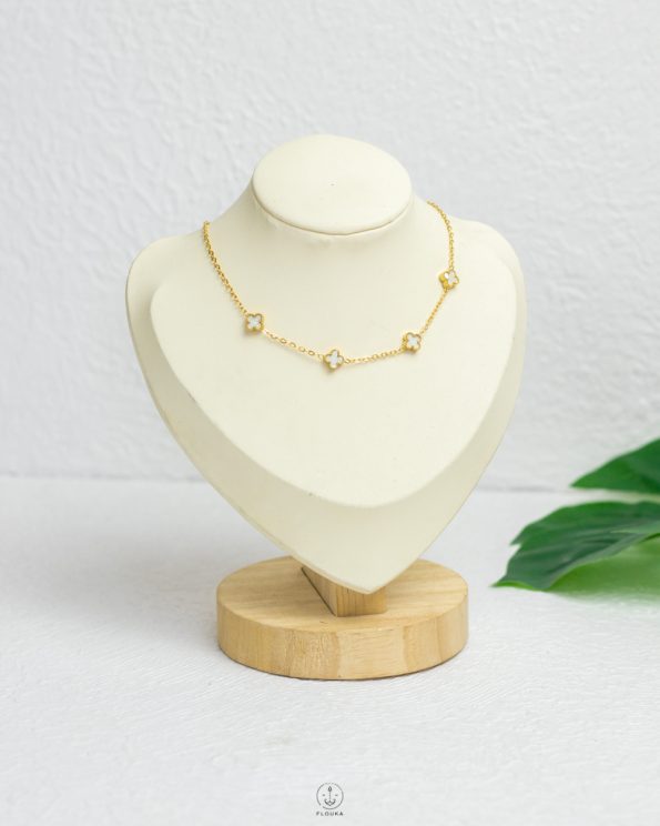 kids gold WHITE van cleef necklace