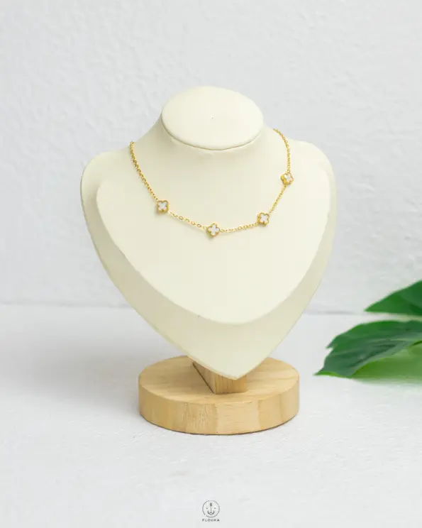 kids gold WHITE van cleef necklace