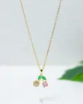 pink cherry necklace
