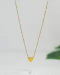 simple heart gold necklace