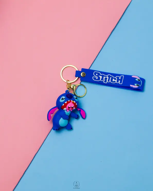 blue stitch keychain