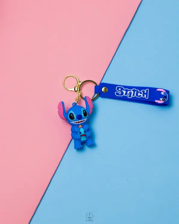 blue stitch keychain