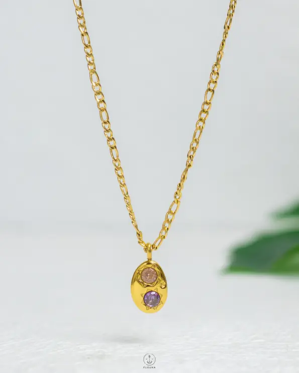double colour straus necklace