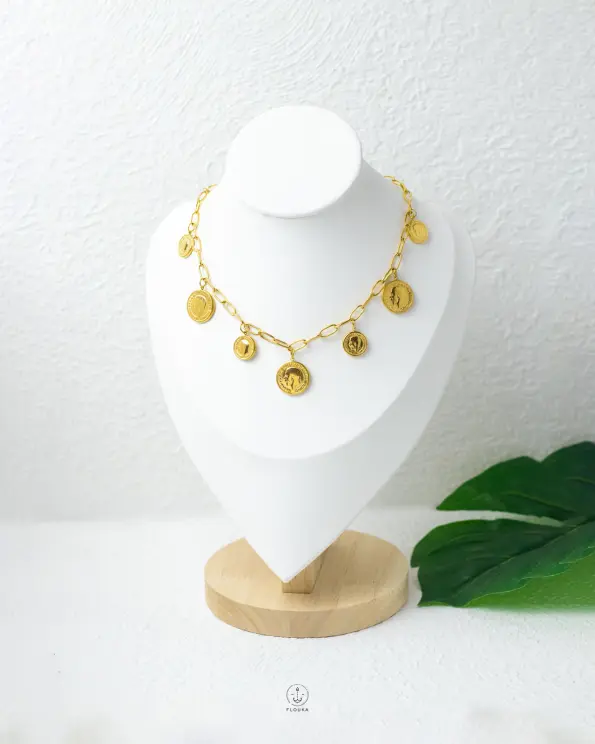 coin chains gold necklace