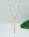 gold V necklace