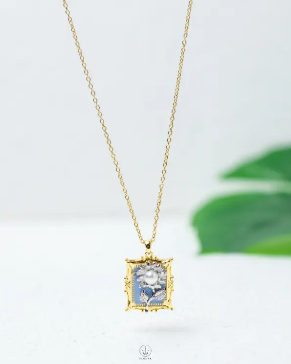 silver & gold flower necklace