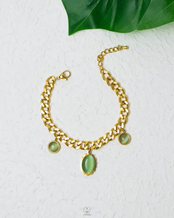 basic cat eye gold bracelet