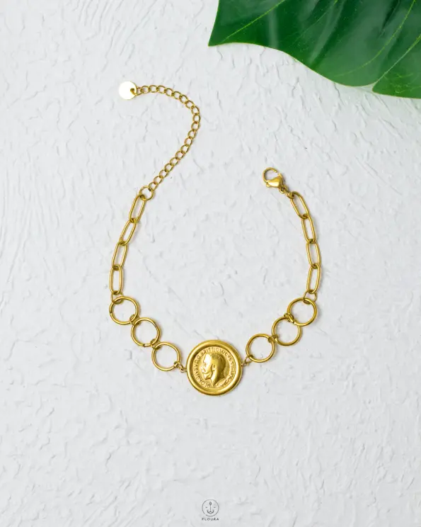 gold coin circles bracelet
