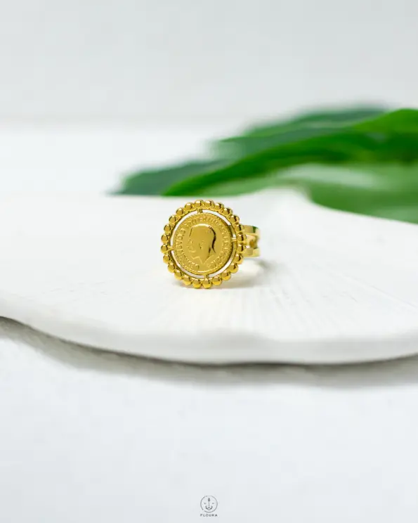 simple coin free size ring