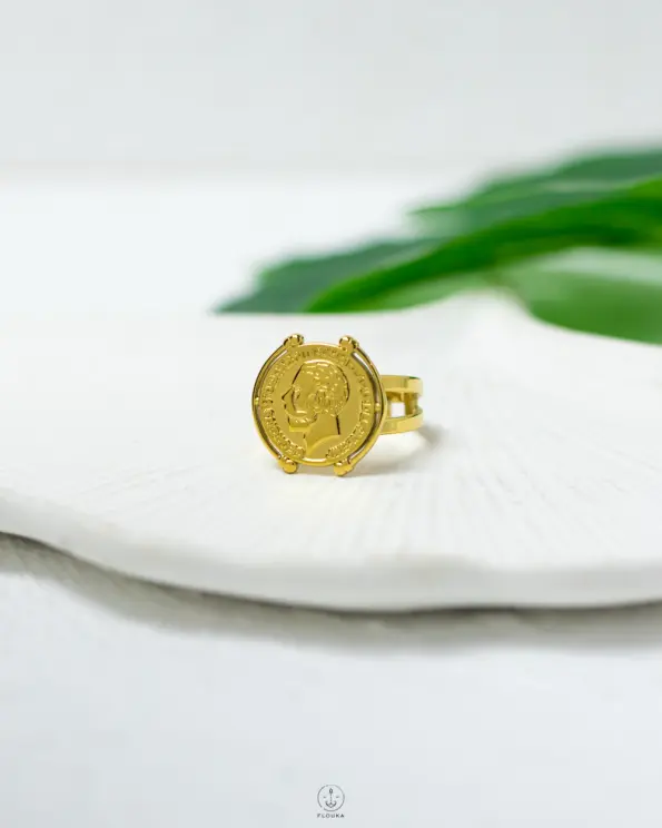 simple coin free size ring